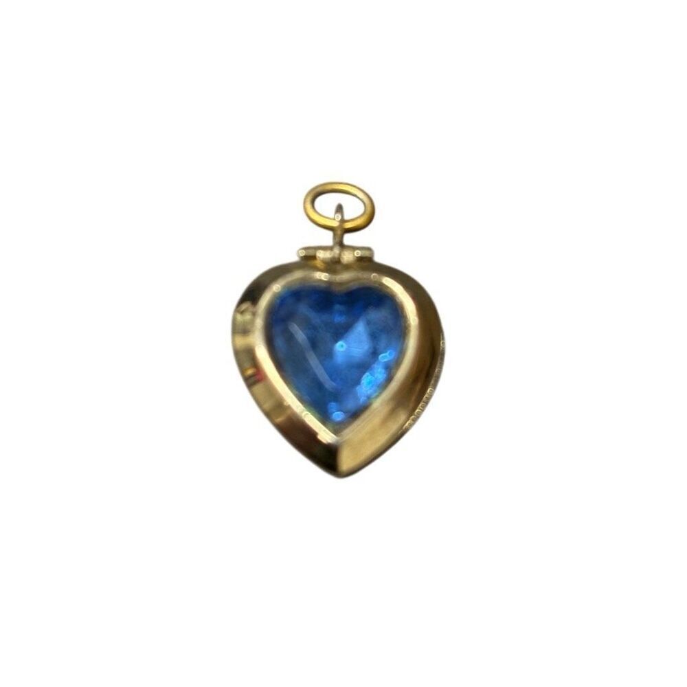 Blue Birthstone Gold Tone Heart Shaped Locket